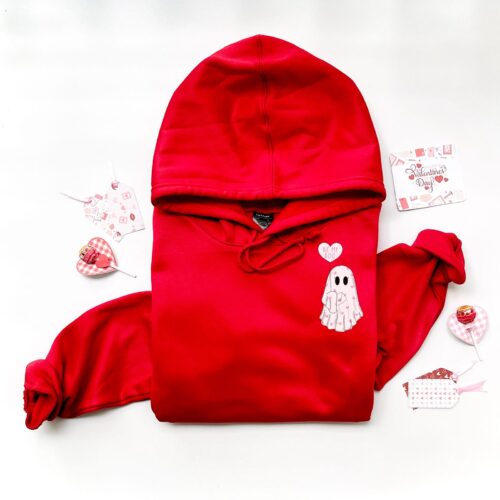 WhatsApp Image 2026-02-09 at 4.34.29 AM Red “Be My Boo” Cute Ghost Hoodie – Valentine’s / Lovers Edition (Unisex)