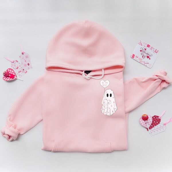 WhatsApp Image 2026-02-09 at 4.40.52 AM Light Pink “Be My Boo” Cute Ghost Hoodie – Valentine’s / Lovers Edition (Unisex)