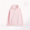 Light Pastel Pink Zippered Hoodie with White Zipper – Premium Unisex Fleece Hoodie | GOTPINK