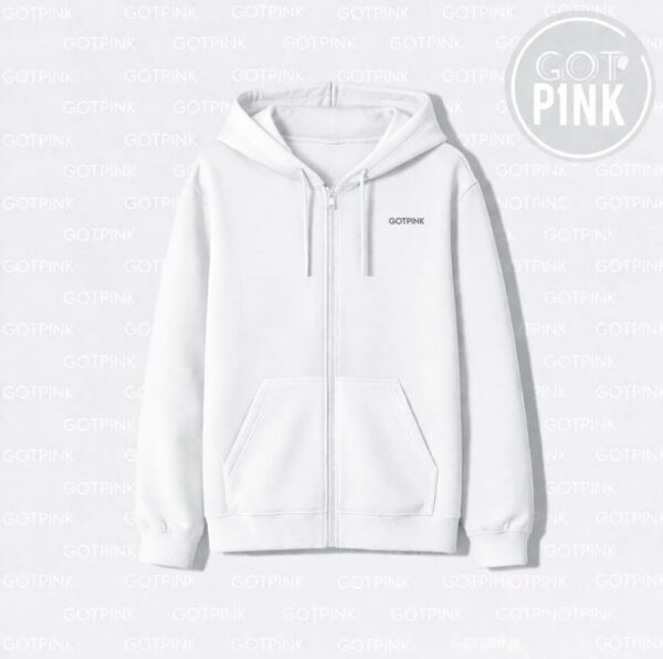 White Zippered Hoodie (Unisex) – Premium Fleece Zip Hoodie | GOTPINK