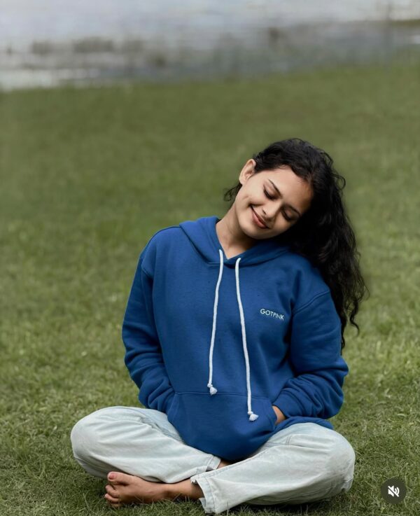 "Touch Me and I Will Bite You" Royal Blue Printed Hoodie (Unisex) | GOTPINK
