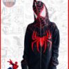 Spider-Man Zip-Up Hoodie – Printed Full-Zip Hooded Hoodie |