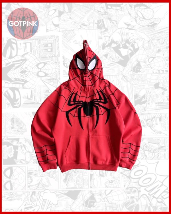 Red Spider-Man Full Zip-Up Hoodie – Printed Superhero Hoodie | GOTPINK Make a statement with the Red Spider-Man Full Zip-Up Hoodie from GOTPINK, a bold and distinctive hoodie designed for superhero fans and anyone who loves fun, eye-catching streetwear. Combining a comfortable fleece construction with a Spider-Man-themed printed design and a unique full-length zipper, this hoodie offers something different from an ordinary zip-up hoodie. The standout feature of this design is the full zip-up hood, where the zipper continues from the main body of the hoodie all the way through the hood and around the head. This gives you the option to wear it as a conventional zip-up hoodie or zip the hood up for a distinctive Spider-Man-inspired appearance. Made from soft fleece fabric, this hoodie is designed to provide a cozy and comfortable feel for everyday wear. It is suitable for casual outings, travelling, relaxing at home, meeting friends, photoshoots, themed events, and other occasions where you want your outfit to stand out. The vibrant red colour gives the hoodie a bold and energetic appearance, while the Spider-Man-themed printed graphics add a recognizable superhero-inspired aesthetic. The combination creates a statement piece that is perfect for fans who want to bring their favourite superhero-inspired style into their everyday wardrobe. Unique Full Zip-Up Hood Design Unlike a conventional zip-up hoodie, this Spider-Man full zip-up hoodie features an extended zipper that continues upwards through the hood. The hood can be zipped around the head, creating a fun and distinctive look inspired by Spider-Man's iconic appearance. When you don't want the hood zipped up, you can simply wear it like a regular zip-up hoodie. Leave the front partially open for a relaxed layered outfit, or zip it up for additional coverage and warmth. This versatile construction makes the hoodie suitable for different styling preferences and occasions. Spider-Man-Themed Printed Design The hoodie features a Spider-Man-themed printed design that gives the garment its distinctive superhero character. The graphics are printed onto the hoodie, creating a bold visual effect while keeping the overall garment comfortable and wearable. Whether you're a dedicated Spider-Man fan or simply looking for a unique statement hoodie, the design adds personality to a casual outfit. It can be particularly fun for superhero-themed events, birthday celebrations, photoshoots, costume-inspired outfits, conventions, or simply wearing something different on an ordinary day. Comfortable Everyday Styling Despite its statement design, the Red Spider-Man Hoodie can easily be incorporated into casual everyday outfits. Pair it with jeans and sneakers for a simple casual look, or wear it with joggers or cargo pants for a relaxed streetwear-inspired outfit. The full zipper also gives you more styling flexibility than a traditional pullover hoodie. Wear it open over a basic T-shirt, partially zipped for a relaxed appearance, or fully zipped when you want the complete Spider-Man-inspired look. The hood provides additional coverage and comfort, while the soft fleece construction makes the hoodie cozy enough for extended wear. Why Choose the Red Spider-Man Full Zip-Up Hoodie? The Red Spider-Man Full Zip-Up Hoodie from GOTPINK is designed for people who want more than an ordinary hoodie. Its combination of a bold colour, superhero-inspired printed design, comfortable fleece fabric, and unique full-zip hood makes it a memorable addition to a casual wardrobe. It can also make a fun gift for someone who loves Spider-Man, superhero fashion, or unique statement clothing. Key Features Red full zip-up hoodie Spider-Man-themed printed design Full-length zipper extending through the hood Hood can be zipped around the head Soft and comfortable fleece fabric Unique superhero-inspired design Suitable for casual everyday wear Great for themed events and photoshoots Easy to style with jeans, joggers, and cargo pants Available in multiple sizes Islandwide delivery available across Sri Lanka The Red Spider-Man Full Zip-Up Hoodie is available in multiple sizes. We recommend checking the GOTPINK size guide before ordering to select the most suitable size. If you're searching for a Spider-Man hoodie in Sri Lanka, a Spider-Man zip-up hoodie, a printed superhero hoodie, or a unique full-zip hooded design, this GOTPINK hoodie offers a fun and distinctive option. You can buy the Red Spider-Man Full Zip-Up Hoodie online in Sri Lanka with convenient islandwide delivery. Whether you're buying it for yourself, adding it to your superhero-inspired wardrobe, or choosing a fun gift for a Spider-Man fan, this hoodie is designed to stand out. Bring superhero-inspired style into your everyday wardrobe with the Red Spider-Man Full Zip-Up Hoodie from GOTPINK — comfortable, distinctive, and made for anyone who wants their casual clothing to have a little more personality. FAQ – Red Spider-Man Full Zip-Up Hoodie | GOTPINK Is the Spider-Man design printed? Yes. The hoodie features a Spider-Man-themed printed design. Does the zipper go all the way up through the hood? Yes. The zipper extends from the body of the hoodie all the way through the hood and around the head. Can I wear it like a normal zip-up hoodie? Yes. You can wear the hoodie normally with the hood down or leave the zipper open. The extended zipper gives you the additional option of zipping the hood around your head. Is the hood designed to cover the head? Yes. The unique full-zip hood can be zipped up around the head for the distinctive Spider-Man-inspired appearance. What material is the hoodie made from? The hoodie is made from soft fleece fabric, designed to provide a comfortable and cozy feel. Is this hoodie suitable for everyday wear? Yes. It can be worn for casual outings, travelling, relaxing, meeting friends, and other everyday activities. Is it suitable for Spider-Man fans? Absolutely. The Spider-Man-themed design and unique full-zip hood make it an excellent choice for Spider-Man and superhero fans. Can I wear it for cosplay or themed events? Yes. The distinctive full-zip hood and printed superhero-inspired design make it suitable for cosplay-inspired outfits, themed events, photoshoots, and conventions. How can I style the Red Spider-Man Hoodie? You can pair it with jeans, joggers, cargo pants, and sneakers for a casual or streetwear-inspired look. How should I care for the printed design? Follow the recommended garment care instructions. Generally, washing the hoodie inside out using a gentle cycle and avoiding excessive heat can help preserve the printed design. What sizes are available? The hoodie is available in multiple sizes. Please refer to the GOTPINK size guide before ordering. Is it a good gift? Yes. This unique Spider-Man-inspired hoodie can make a fun gift for superhero fans, Spider-Man enthusiasts, or anyone who enjoys statement clothing. Do you offer islandwide delivery? Yes. Islandwide delivery is available across Sri Lanka, so you can order your GOTPINK Spider-Man hoodie online.
