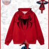 Red Spider-Man Full Zip-Up Hoodie – Printed Hooded Hoodie