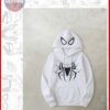 white hoodie with black spiderman print white hoodie with black spiderman print