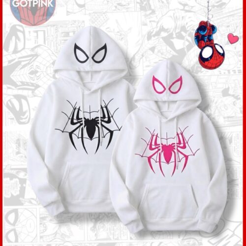 white spiderman hoodie twinning version